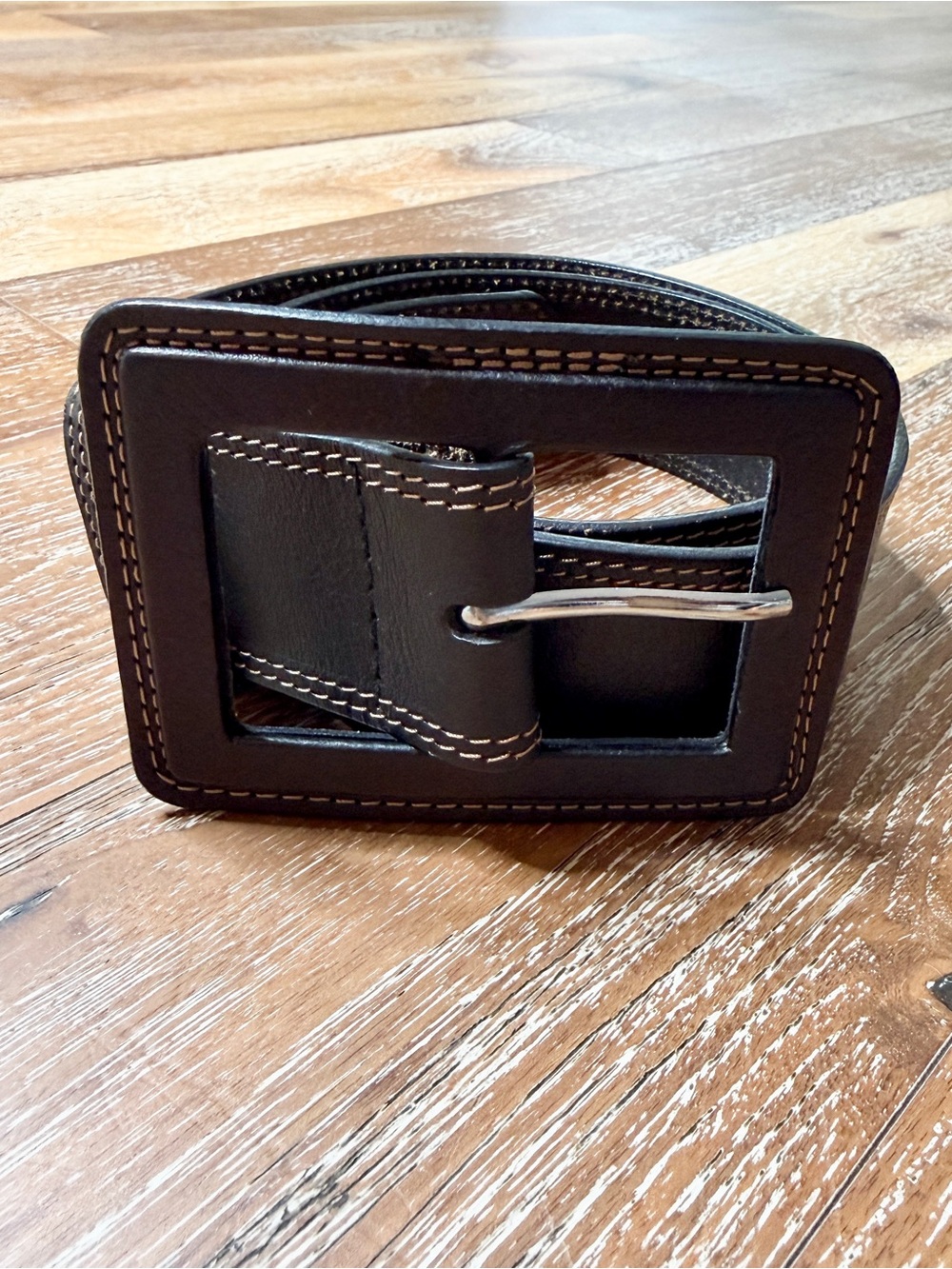 Vintage Banana Republic Wide Black Leather Belt